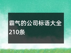 霸氣的公司標(biāo)語大全210條