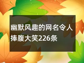 幽默風(fēng)趣的網(wǎng)名令人捧腹大笑226條