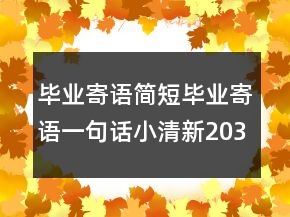畢業(yè)寄語簡短畢業(yè)寄語一句話小清新203條