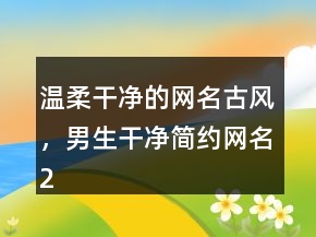 溫柔干凈的網(wǎng)名古風(fēng)，男生干凈簡(jiǎn)約網(wǎng)名220條