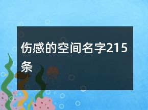 傷感的空間名字215條