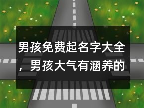 男孩免費(fèi)起名字大全，男孩大氣有涵養(yǎng)的名字219條