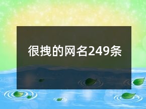 很拽的網(wǎng)名249條