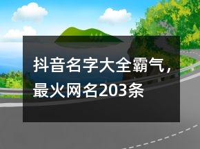 抖音名字大全霸氣，最火網(wǎng)名203條