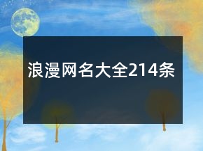 浪漫網(wǎng)名大全214條