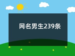 網(wǎng)名男生239條