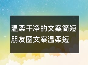 溫柔干凈的文案簡短朋友圈文案溫柔短句220條