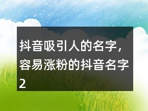 抖音吸引人的名字，容易漲粉的抖音名字220條