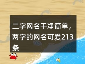 二字網(wǎng)名干凈簡單，兩字的網(wǎng)名可愛213條