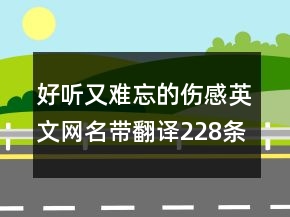 好聽(tīng)又難忘的傷感英文網(wǎng)名帶翻譯228條