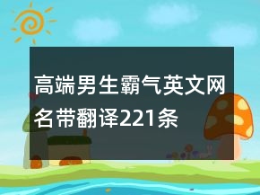 高端男生霸氣英文網(wǎng)名帶翻譯221條