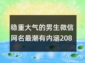 穩(wěn)重大氣的男生微信網(wǎng)名最潮有內(nèi)涵208條
