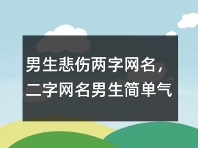 男生悲傷兩字網(wǎng)名，二字網(wǎng)名男生簡(jiǎn)單氣質(zhì)226條