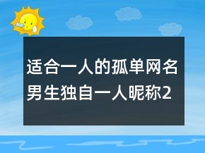 適合一人的孤單網(wǎng)名男生獨自一人昵稱219條
