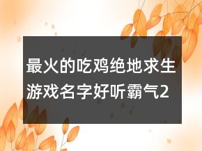 最火的吃雞絕地求生游戲名字好聽霸氣212條
