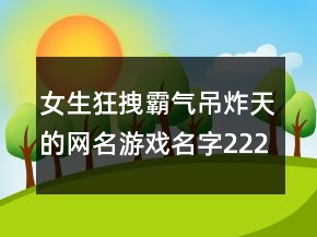 女生狂拽霸氣吊炸天的網(wǎng)名游戲名字222條