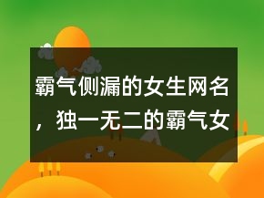 霸氣側漏的女生網名，獨一無二的霸氣女網名244條