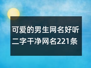 可愛的男生網(wǎng)名好聽二字干凈網(wǎng)名221條