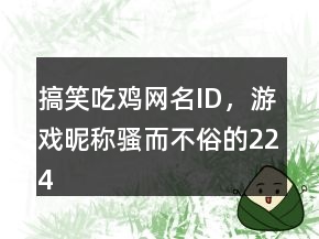 搞笑吃雞網(wǎng)名ID，游戲昵稱騷而不俗的224條