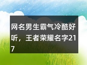 網(wǎng)名男生霸氣冷酷好聽，王者榮耀名字217條