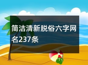 簡(jiǎn)潔清新脫俗六字網(wǎng)名237條