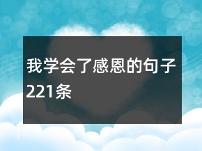 我學會了感恩的句子221條