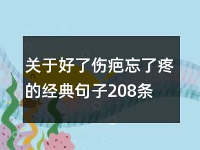 關(guān)于好了傷疤忘了疼的經(jīng)典句子208條