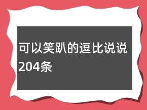可以笑趴的逗比說(shuō)說(shuō)204條