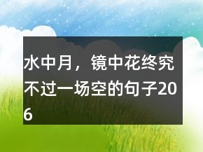 水中月，鏡中花終究不過一場空的句子206條