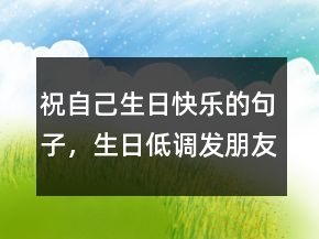 祝自己生日快樂的句子，生日低調(diào)發(fā)朋友圈一句話226條