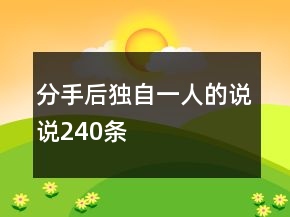 分手后獨自一人的說說240條