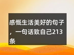 感慨生活美好的句子，一句話致自己213條