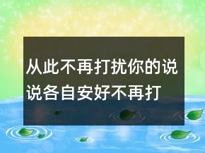 從此不再打擾你的說(shuō)說(shuō)各自安好不再打擾說(shuō)說(shuō)，從此不再打擾你的句子201條