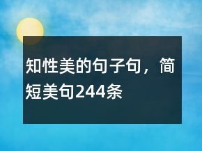 知性美的句子句，簡短美句244條