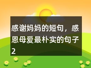 感謝媽媽的短句，感恩母愛最樸實的句子244條