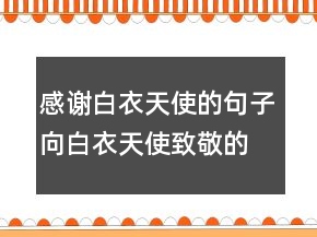 感謝白衣天使的句子向白衣天使致敬的語(yǔ)句，致敬白衣天使的語(yǔ)句229條