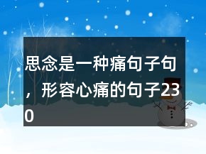 思念是一種痛句子句，形容心痛的句子230條