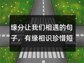 緣分讓我們相遇的句子，有緣相識(shí)珍惜短句217條