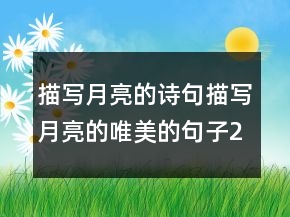 描寫月亮的詩句描寫月亮的唯美的句子249條