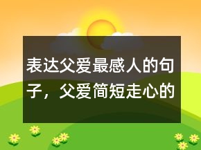 表達(dá)父愛最感人的句子，父愛簡短走心的句子217條