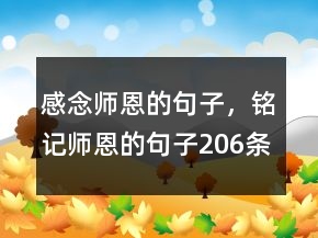 感念師恩的句子，銘記師恩的句子206條