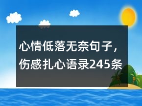 心情低落無(wú)奈句子，傷感扎心語(yǔ)錄245條