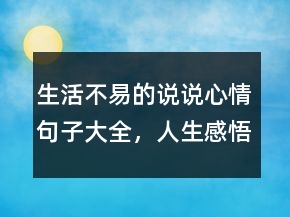 生活不易的說說心情句子大全，人生感悟的句子226條