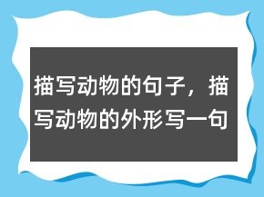 描寫(xiě)動(dòng)物的句子，描寫(xiě)動(dòng)物的外形寫(xiě)一句話238條
