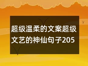 超級溫柔的文案超級文藝的神仙句子205條
