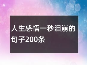 人生感悟一秒淚崩的句子200條