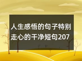 人生感悟的句子特別走心的干凈短句207條