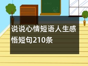 說說心情短語人生感悟短句210條