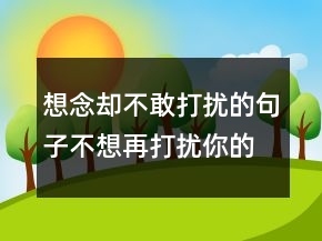 想念卻不敢打擾的句子不想再打擾你的句子249條