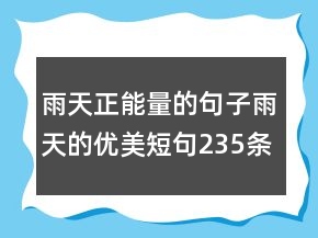 雨天正能量的句子雨天的優(yōu)美短句235條